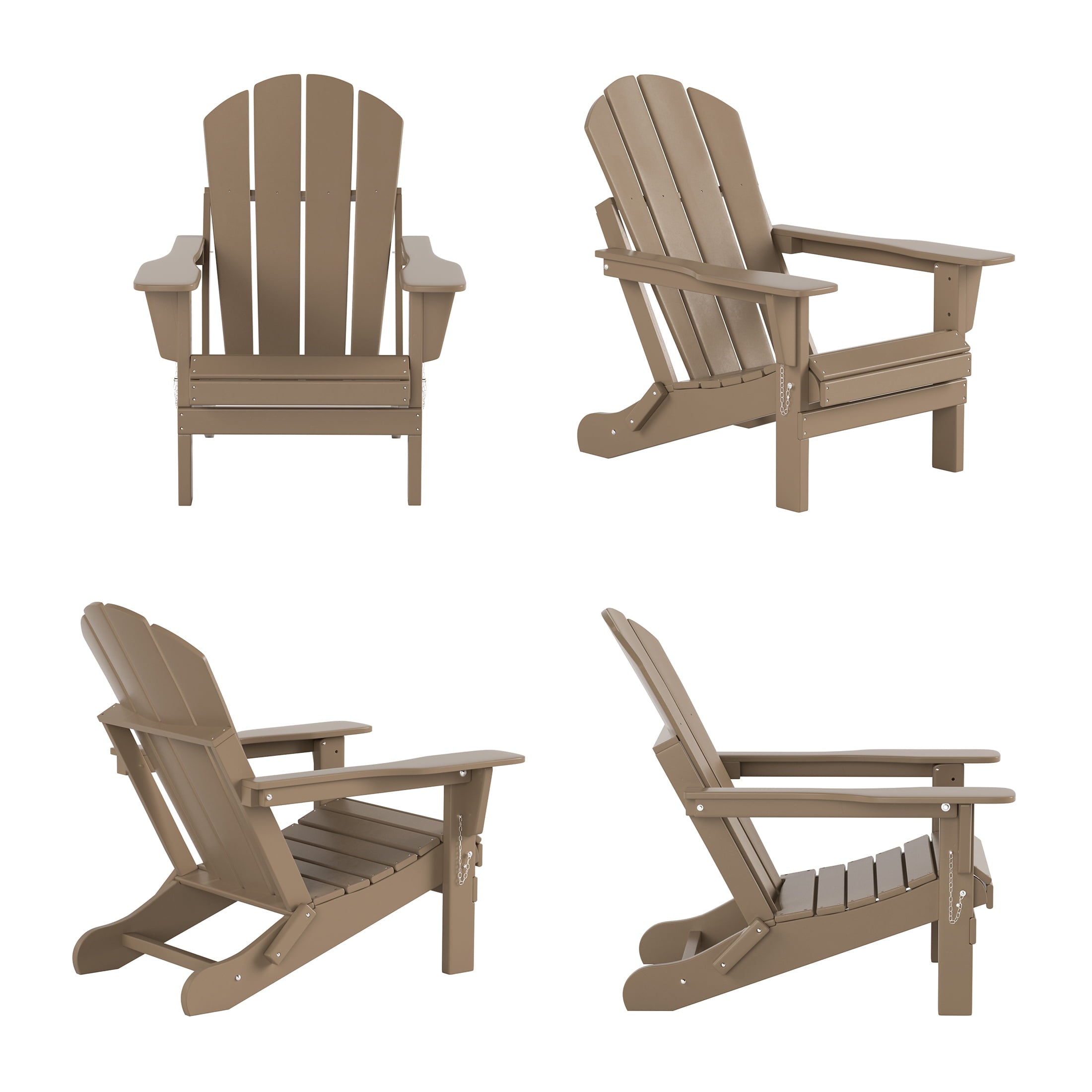 WestinTrends Outdoor Adirondack Chair, Plastic Fire Pit Chair, Weather Resistant Folding Patio Lawn Chair for Outside Deck Garden Backyard Balcony, Weather Wood