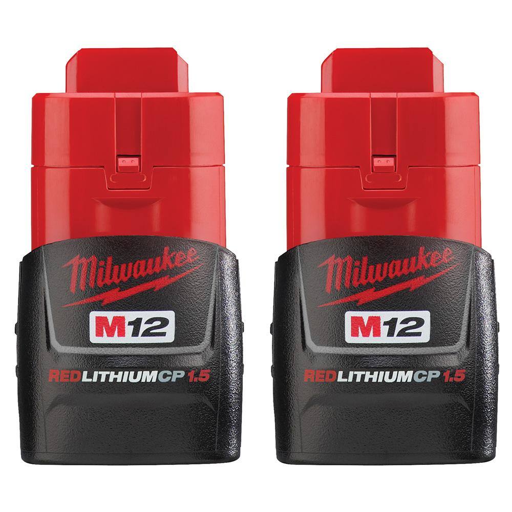 MW M12 12-Volt Lithium-Ion Cordless PVC Shear Cutting Kit WFree M12 1.5 Ah Battery (2-Pack) 2470-21-48-11-2411