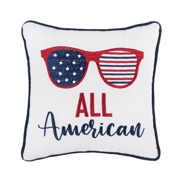 X 10 quot All American 4th Of July Embroidered Throw Pillow