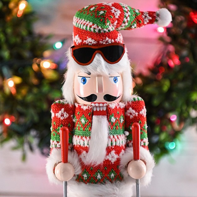 Ornativity Christmas Wooden Skier Man Nutcracker 15 In