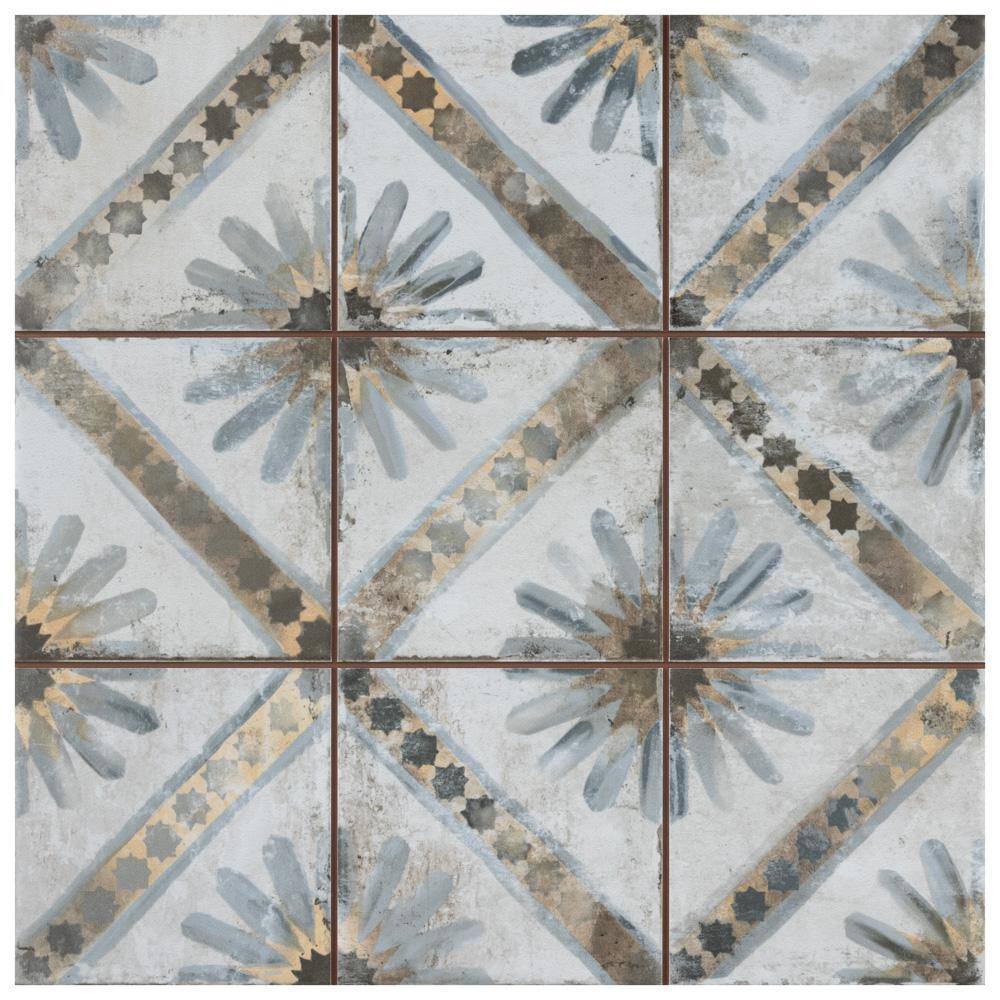 Merola Tile Harmonia Kings Marrakech Blue 13 in. x 13 in. Ceramic Floor and Wall Tile (12.19 sq. ft.Case) FPEHMMKBL