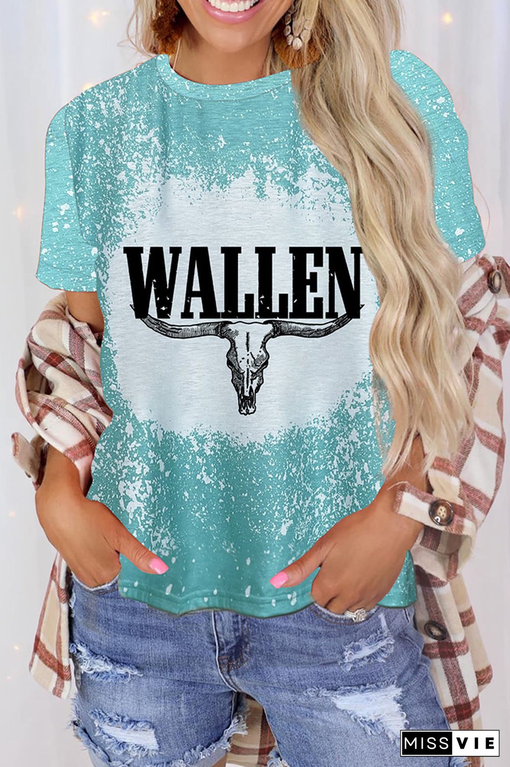 Wallen Bull Skull Bleached Graphic Tee