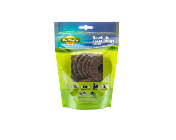 PetSafe Busy Buddy Rawhide Treat Ring Refills， Original Rawhide， Large， 16 Count