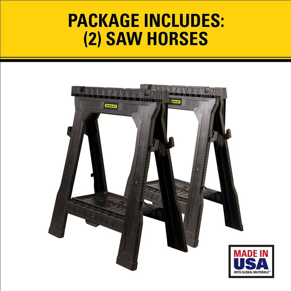 Stanley 31 in. H Plastic Folding Sawhorse (2 Pack) 060864R