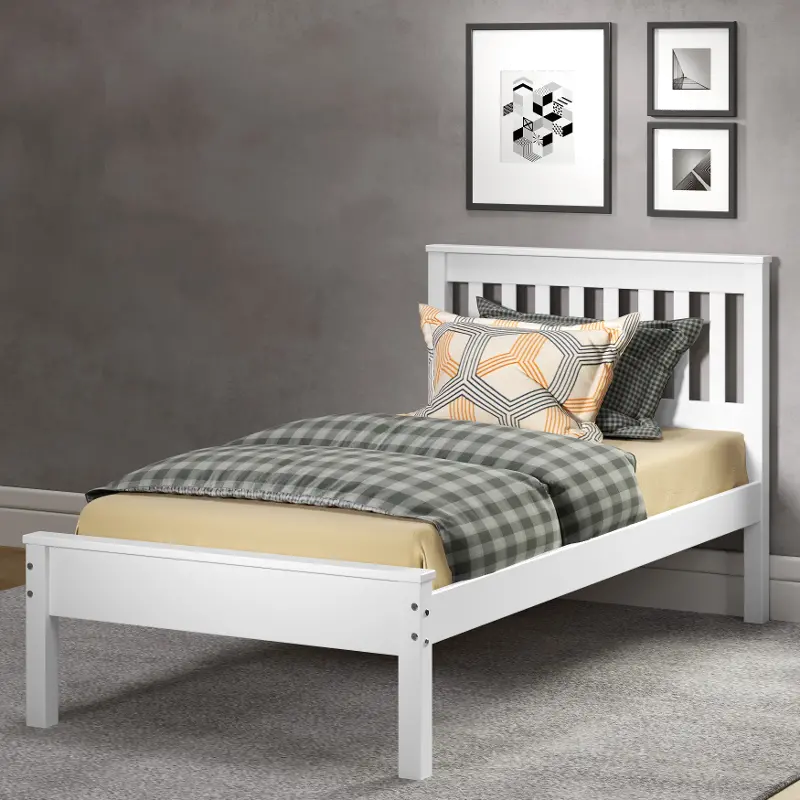 Contempo White Twin Bed