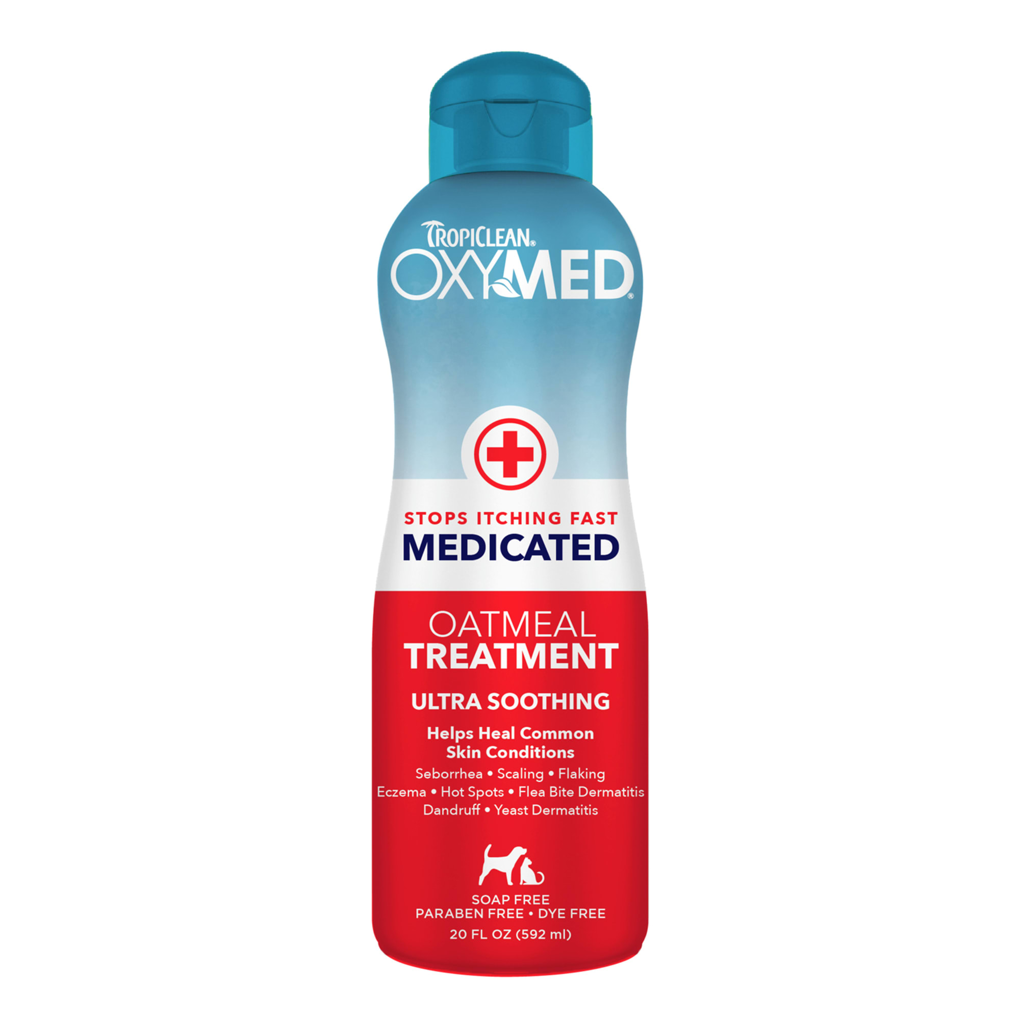 TropiClean OxyMed Medicated Oatmeal Treatment for Pets， 20 fl. oz.