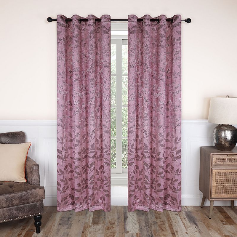 Superior Leaves Insulated Thermal 2-Pack Blackout Grommet Window Curtain Panels