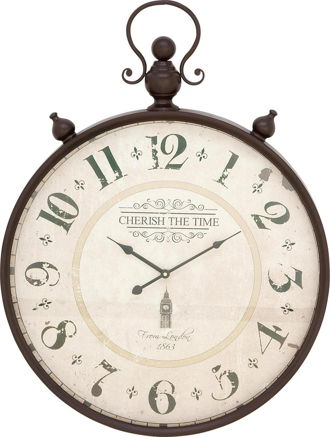 DecMode 31 x 23 In White Metal Vintage Wall Clock  Crowdfused