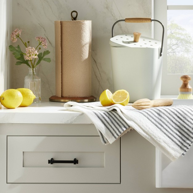 Wood amp Brass Paper Towel Holder With Magnolia