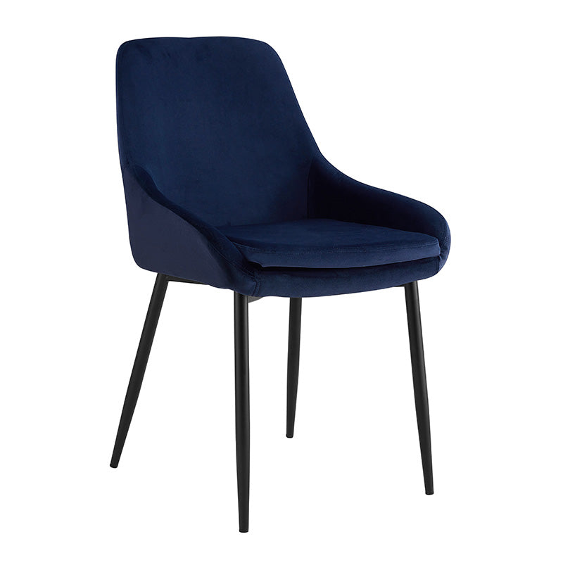 STUART Velvet Dining Chair - Blue