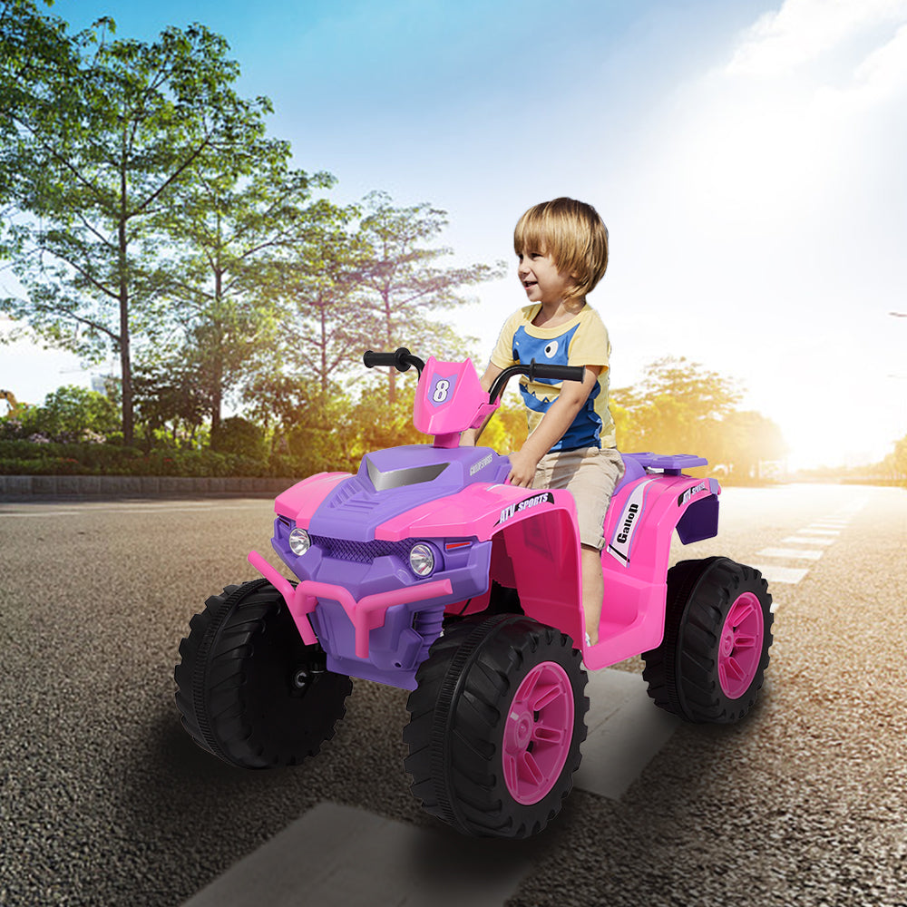 Kids Ride-On Electric ATV, 4-Wheeler Quad Car Toy Vehicle for Kids Pink & purple