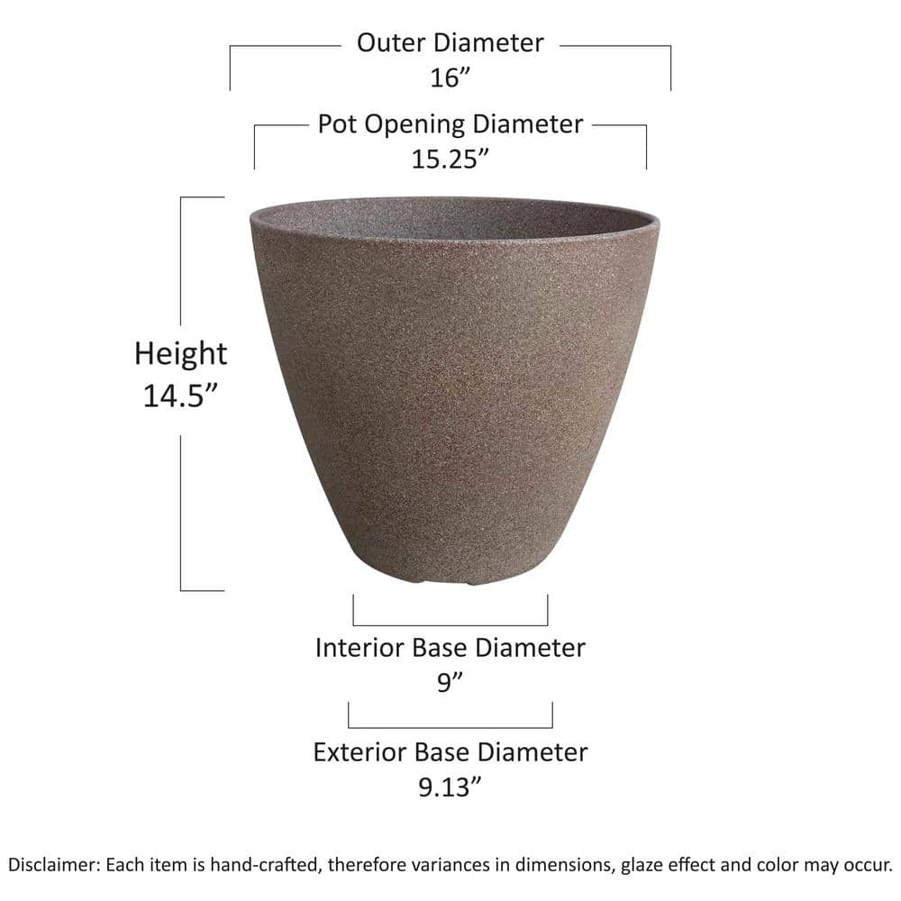 Trendspot 16 in. Beige Kurv Resin Planter (2-Pack) EPS00405N-16H5