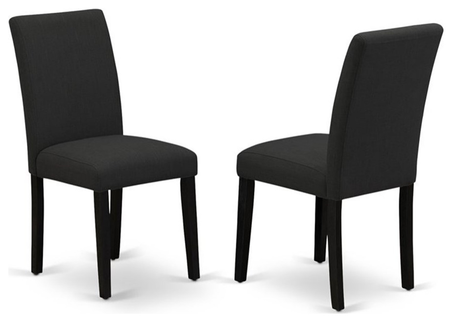 Atlin Designs 36 quotLinen Dining Chairs in Black (Set of 2)   Transitional   Dining Chairs   by Homesquare  Houzz