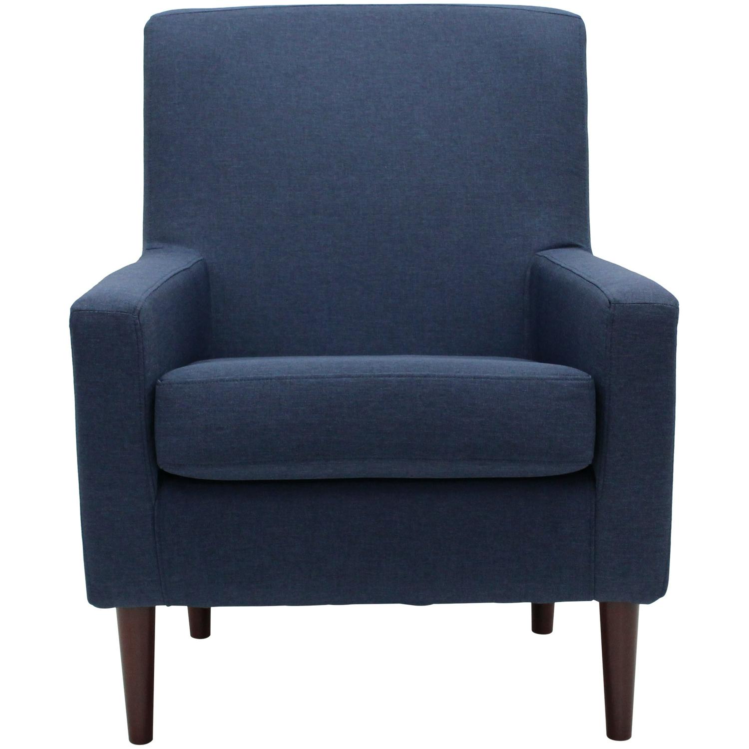 Mainstays Kinley Lounge Arm Chair， Navy Polyester Fabric