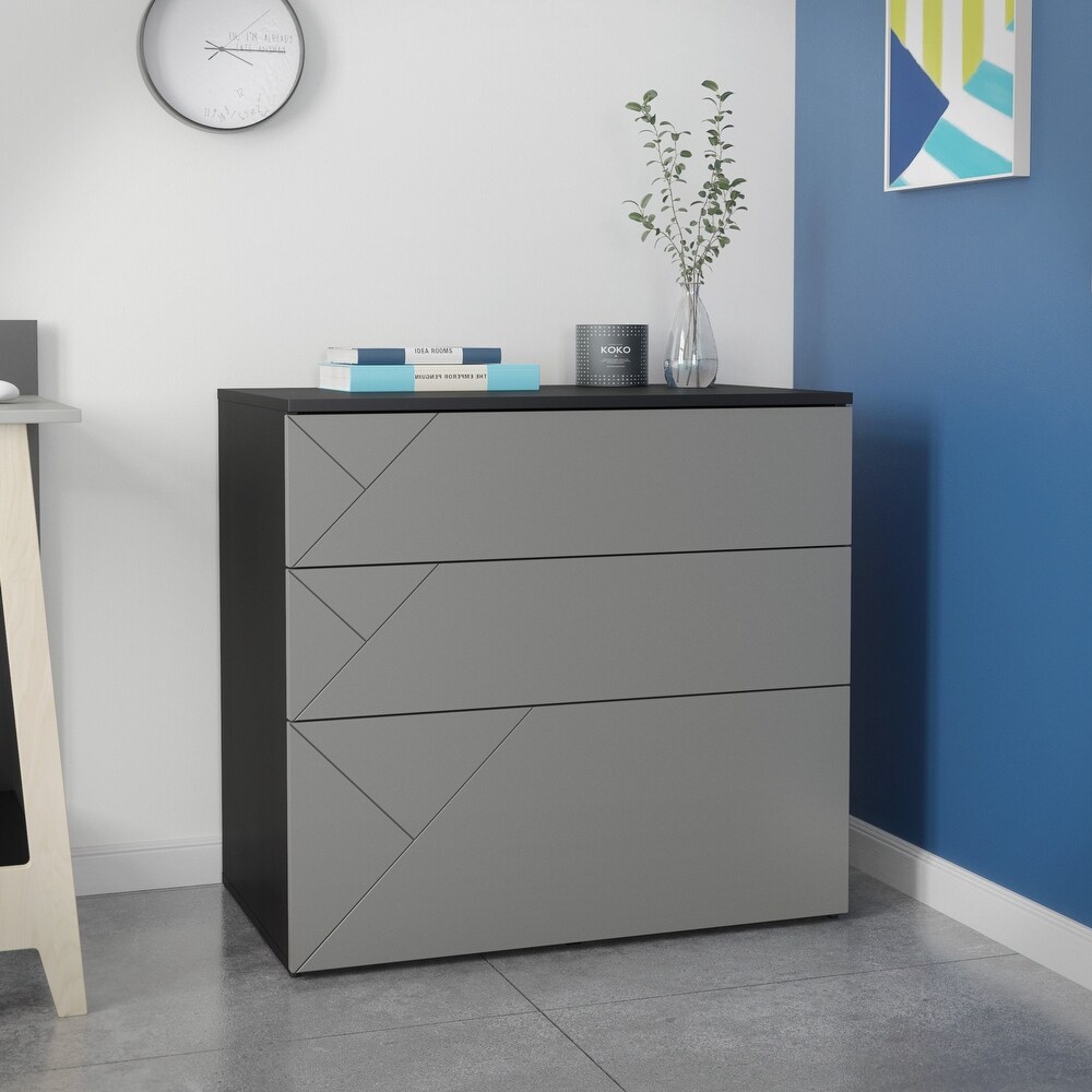 Nexera Atypik 3 Drawer Storage and Filing Cabinet