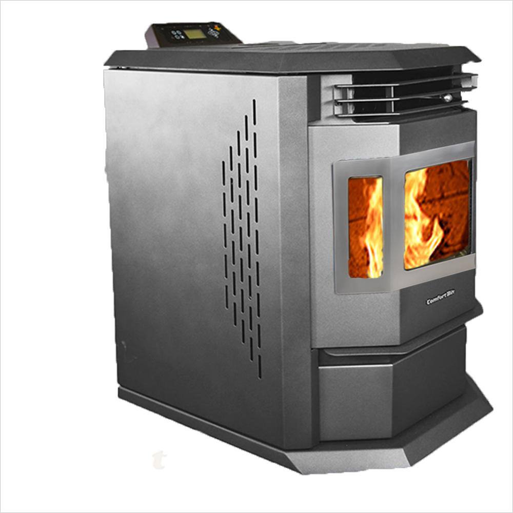 ComfortBilt HP22 2800 sq. ft. EPA Certified Pellet Stove with Auto Ignition and Stainless Steel Trim in Carbon Black HP22SS-Black