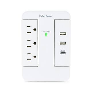 CyberPower 2 USB-A 1 USB-C 3-Outlet Wall Tap P3WSUC