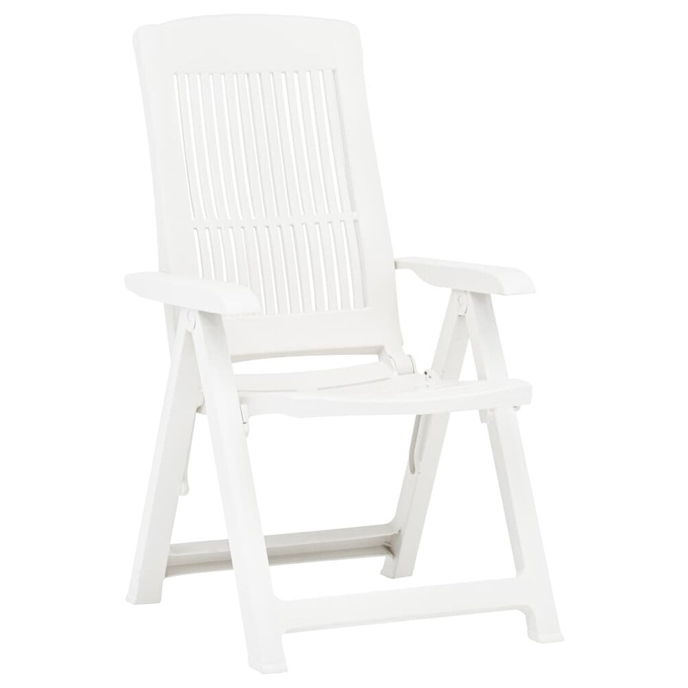 vidaXL Patio Reclining Chairs 2 pcs Plastic White