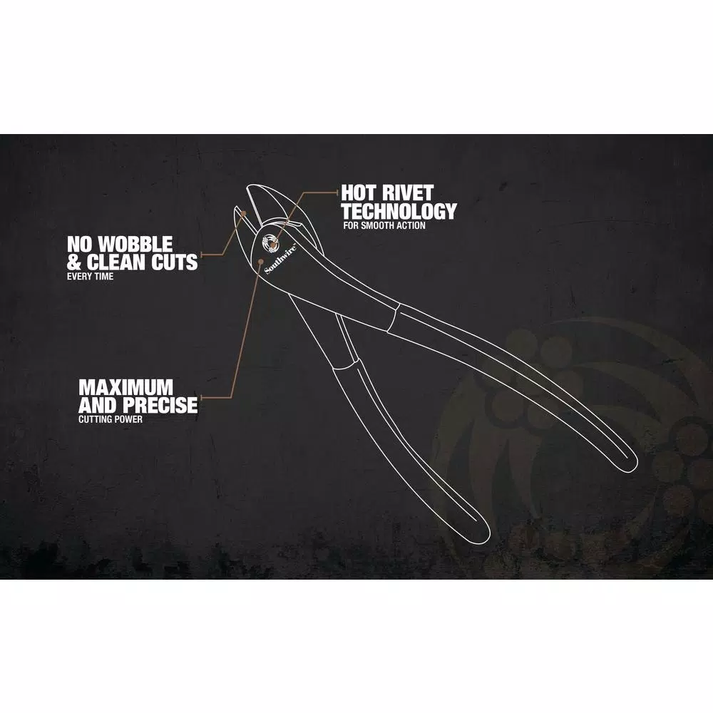 Southwire 8 in. Angled Head High-Leverage Diagonal Cutting Pliers with Dipped Handles and#8211; XDC Depot