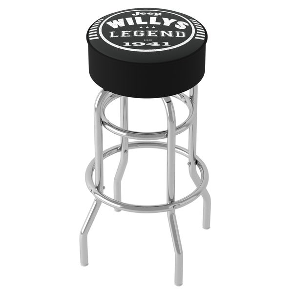 Jeep Willys Legend 360 Degree Swivel Barstool with Foam Padded Seat - 20 x 20 x 31