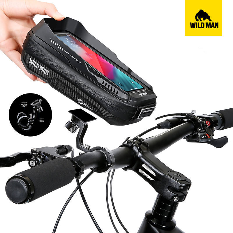 WILD MAN Hard Shell Plastic Holder Mobile Phone Screen Touch Cycling Bag XT3S Customized Waterproof Bike Bag