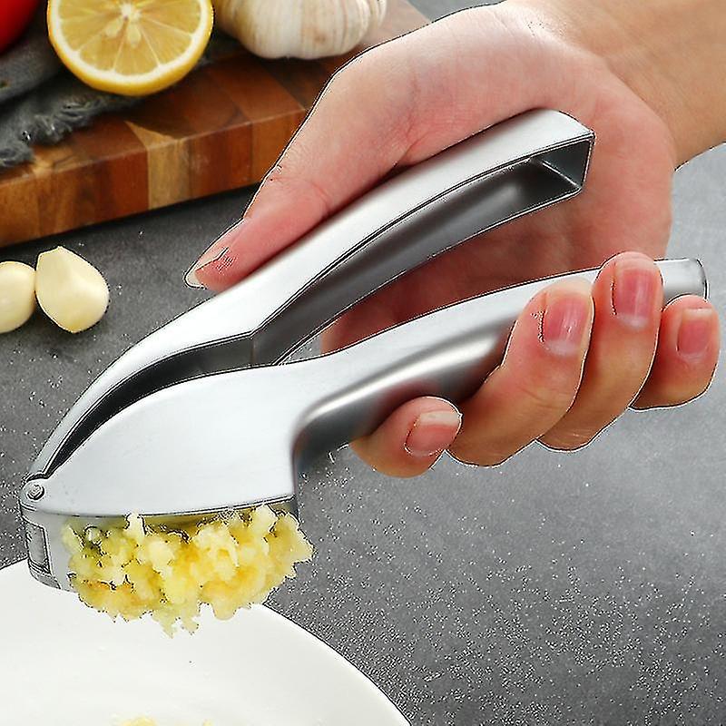 Premium Garlic Press， Handy Easy To Clean， Press Garlic Ginger Effortlessly (no Peeling Required)， E