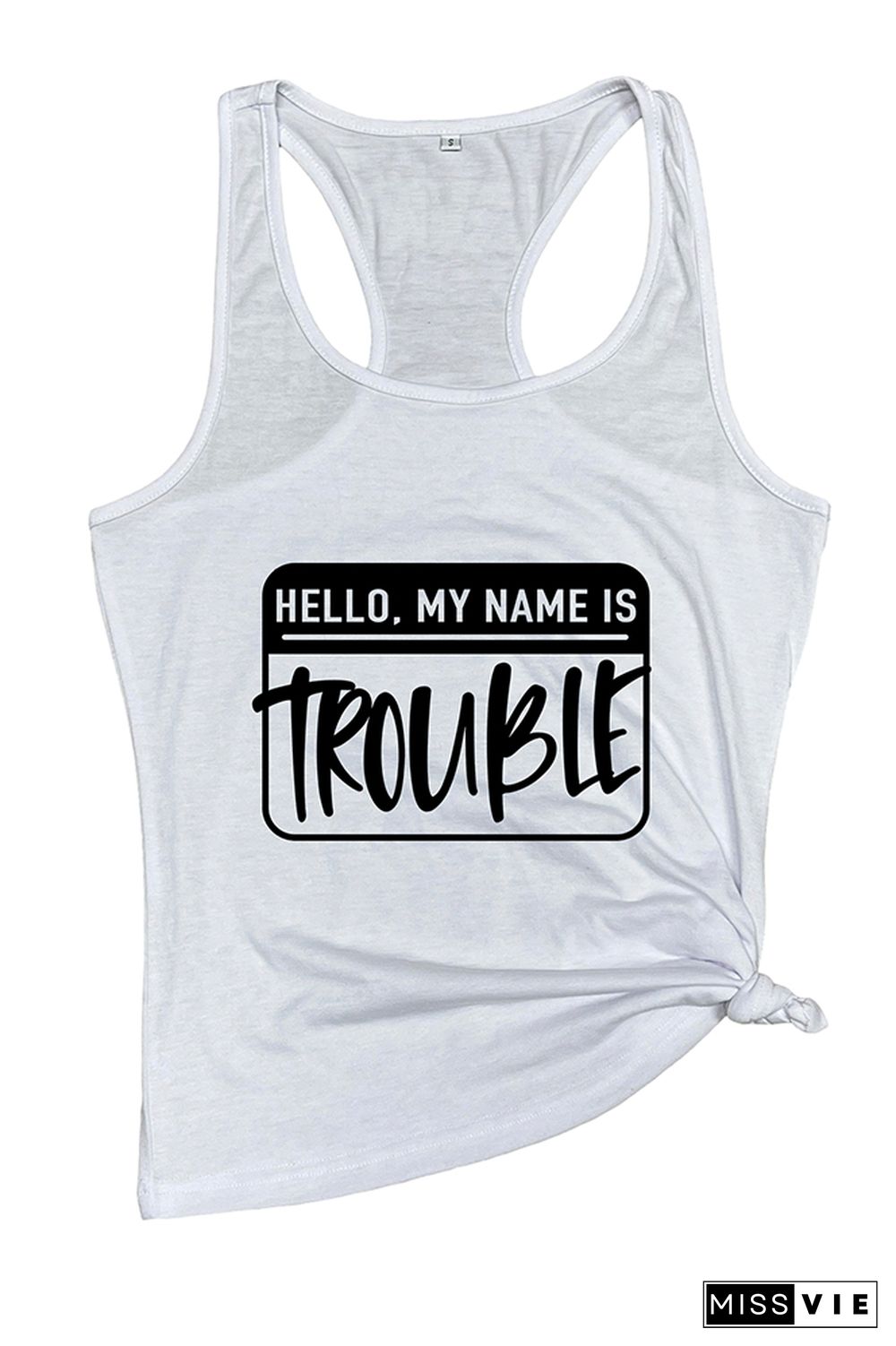 Hello My Name Is Trouble Sleeveless Tank Top Wholesale