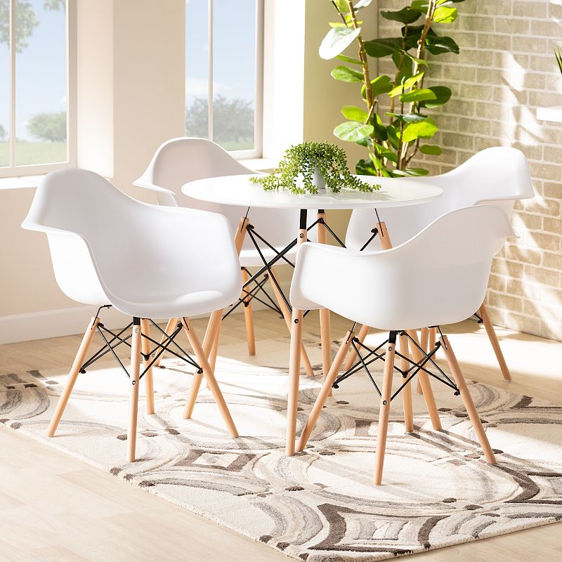 Baxton Studio Galen Dining Table and Chair 5-piece Set