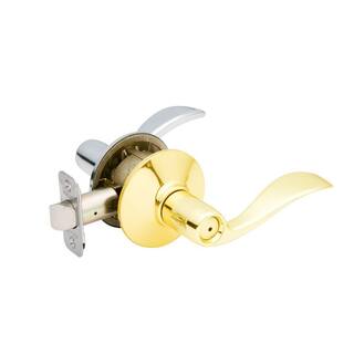 Schlage Accent Bright Brass Privacy BedBath Door Handle - Left-Handed F40 ACC 605 625