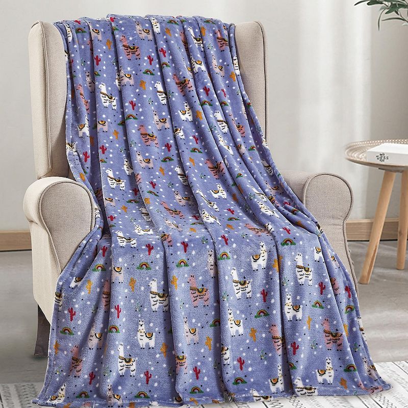 Plazatex Llama Microplush Decorative All Season 50 X 60 Throw Blanket