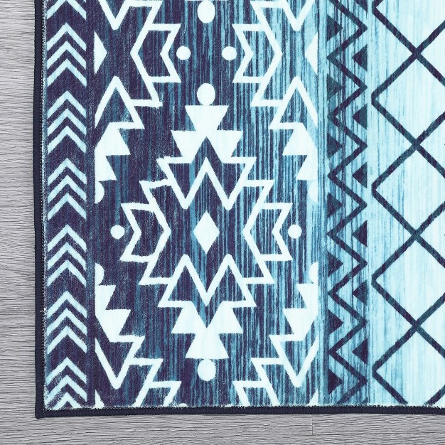 Machine Washable Moroccan Geometric Area Rug