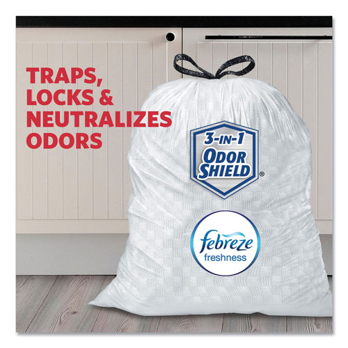 Clorox Glad OdorShield Tall Kitchen Drawstring Bags | 13 gal， 0.95 mil， 24