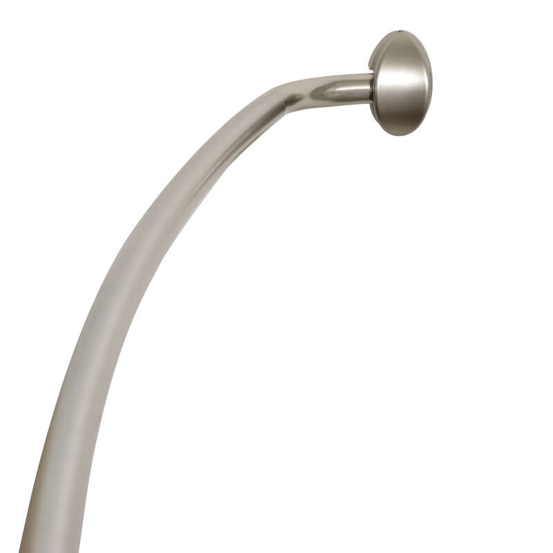 Zenna Home Adjustable Curved Shower Rod 72 in. L Silver