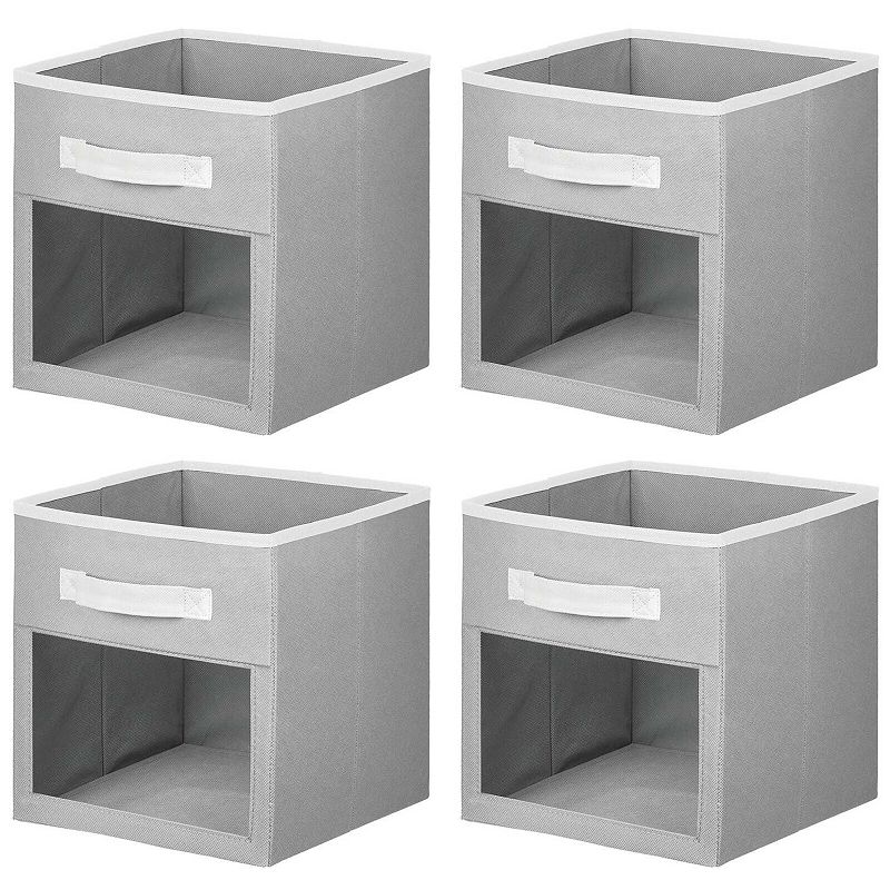 mDesign Fabric Nursery Storage Cube with Front Window - 4 Pack