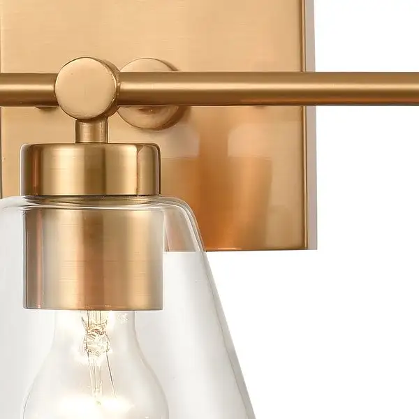 East Point 3-Light Vanity Light in Satin Brass with Clear Glass