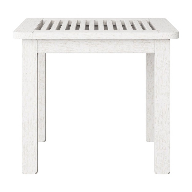 Outdoor Side Table Whitewash Corliving