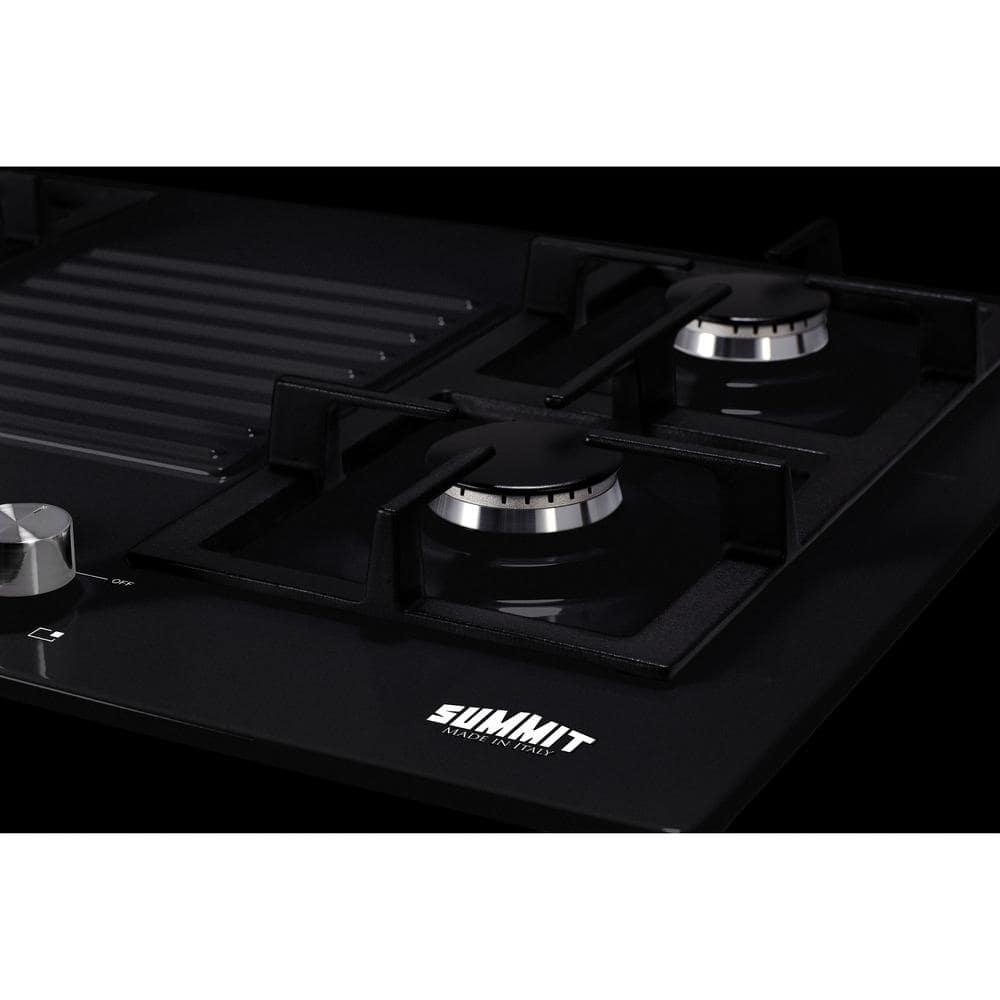 Summit Appliance 30 in Gas Cooktop in Black with 4 Burners