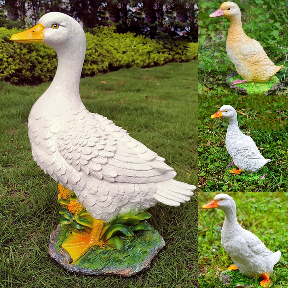 HONUTIGE Crafts Artificial Duck Realistic Statues Garden Sculpture Resin Pond Simulation