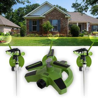 Ames 3-Piece Revolving Sprinkler Set with 2 Pulsating Spike Style and one 3-Arm Rotating Sprinkler System 20216900