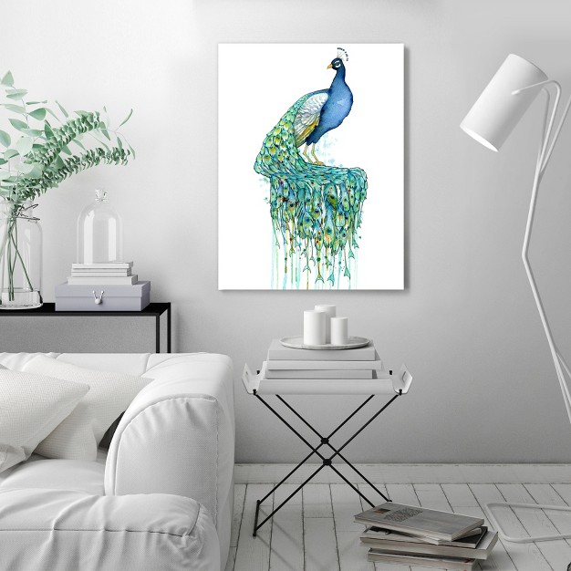 Americanflat Animal Minimalist Peacock By Sam Nagel Wrapped Canvas