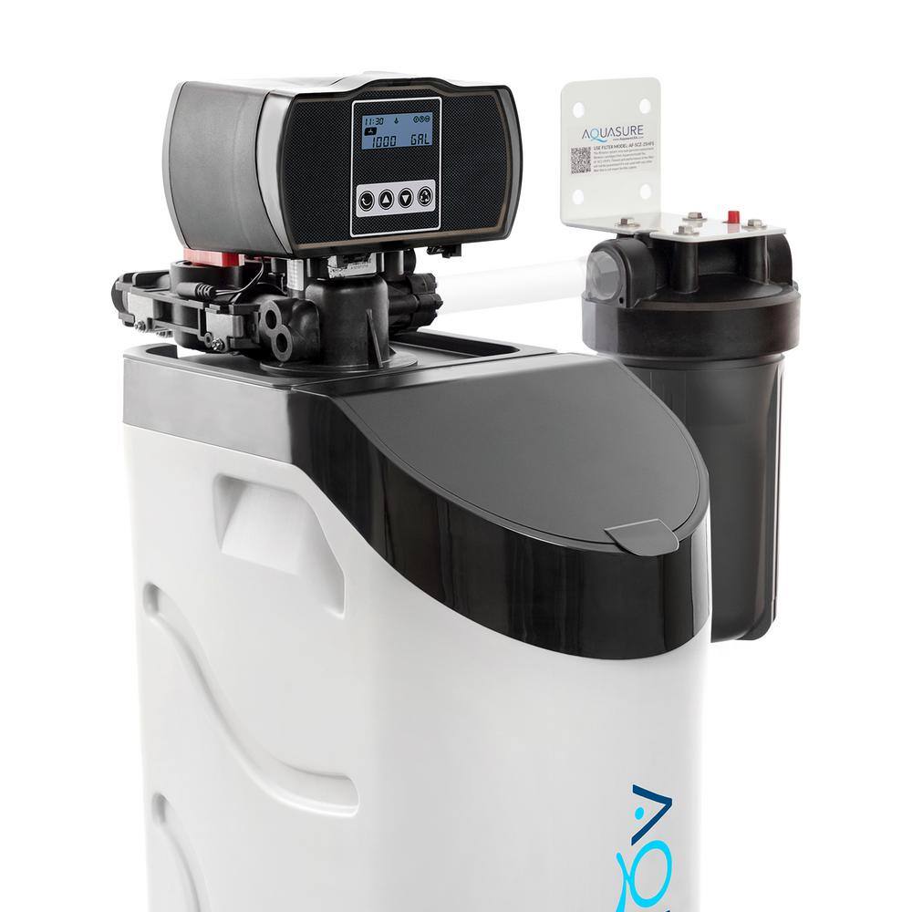 AQUASURE Harmony Lite Compact ALL-In-One 32000 Grain Whole House Water Softener with Triple Purpose Pre-Filter AS-HL32C