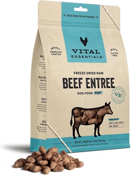 Vital Essentials Beef Nibblets Grain-Free Freeze-Dried Dog Food