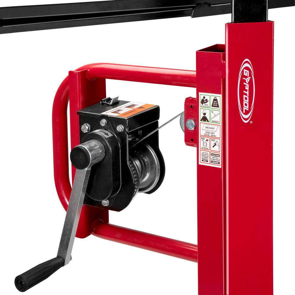 GYPTOOL 11 ft. Reach Drywall Panel Hoist in Red LIFT-11FT-RED.