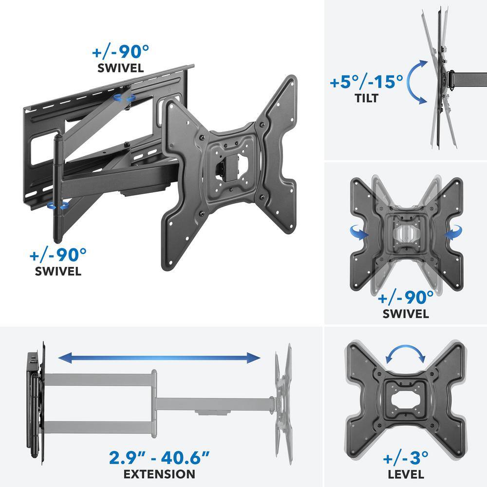 mount-it! Full Motion TV Wall mount-it! with 40 in. Extension for Screens up to 70 in. MI-393