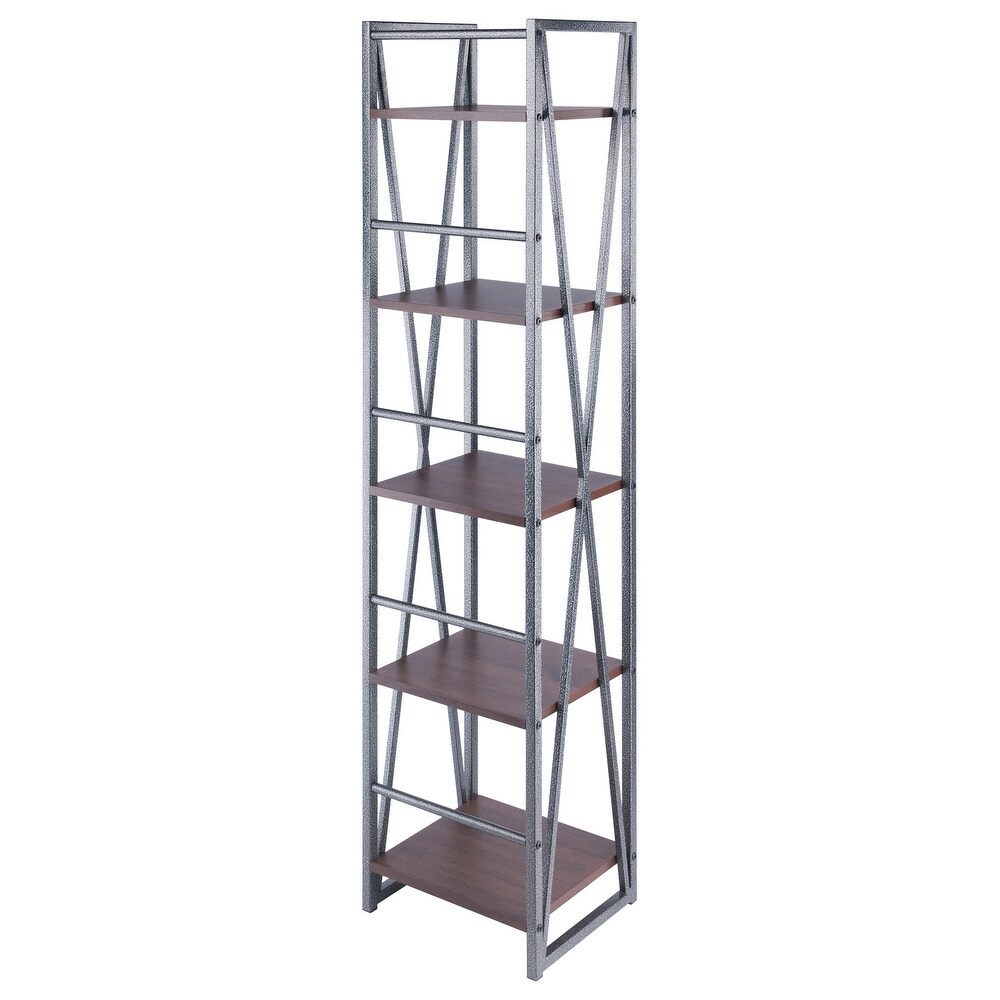 Isa 3/4/5 Tier Shelf  Graphite and Walnut