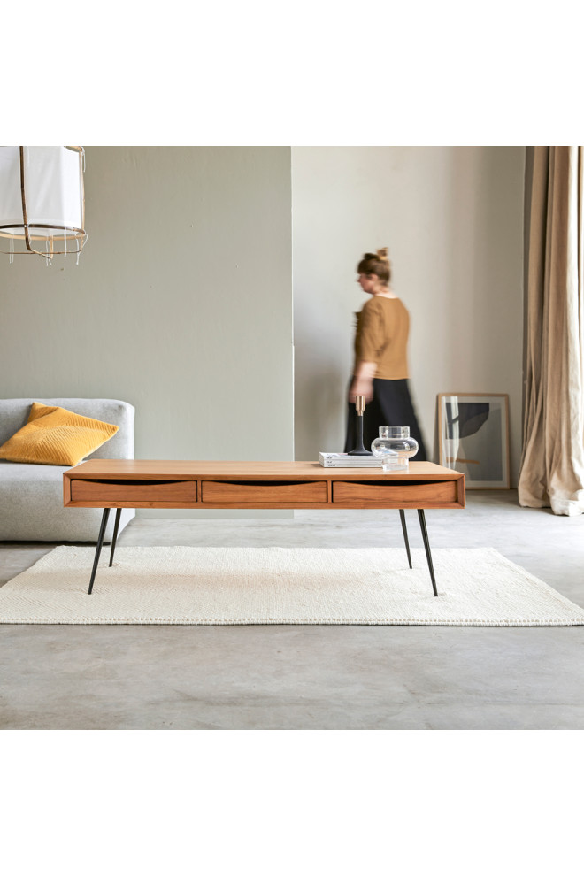 Teak Modern Coffee Table  Tikamoon Simen   Midcentury   Coffee Tables   by Oroa   Distinctive Furniture  Houzz