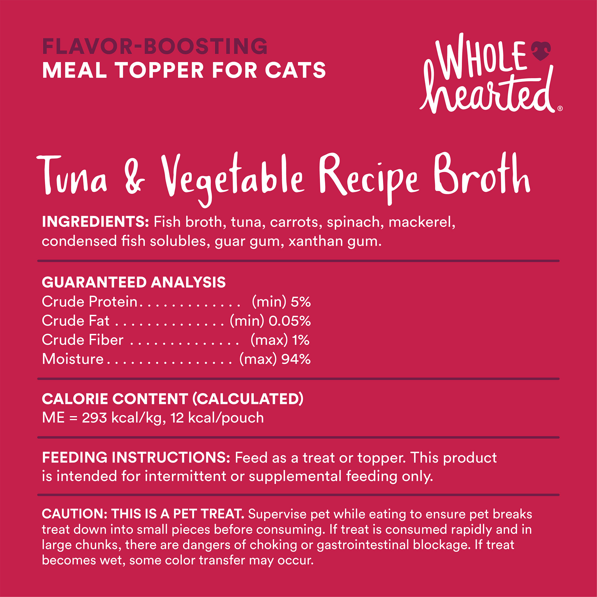 WholeHearted Flavor-Boosting Wet Cat Meal Topper Broths Variety Pack， 1.4 oz.， Count of 12