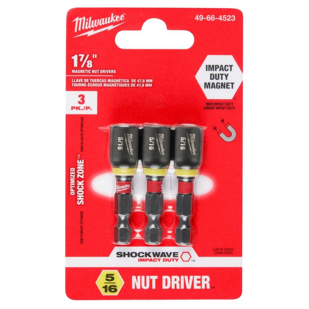 Milwaukee SHOCKWAVE 1-7/8 in. Magnetic Nut Driver 5/16 in. 49-66-4523 from Milwaukee