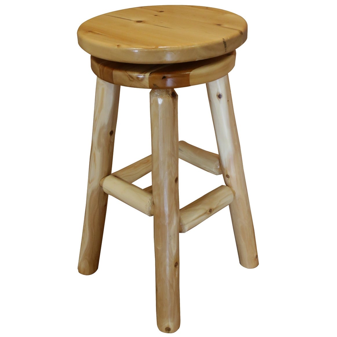 White Cedar Log - Swivel Barstool