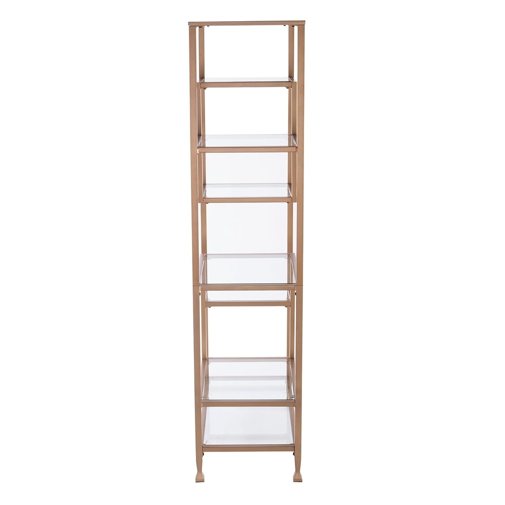 SEI Furniture Jensen Metal Asymmetrical Display Bookcase Etagere